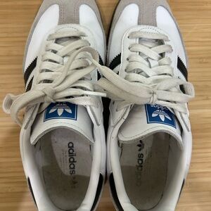 Adidas Sambas Womens White and Gray Sneakers